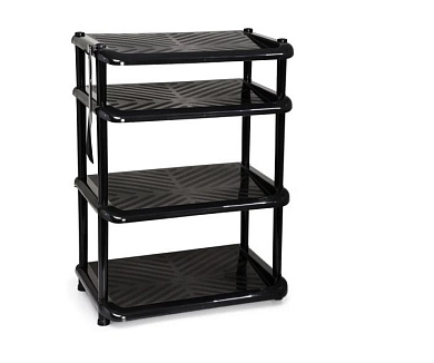 Этажерка для обуви КОМФОРТ, 4 полки с рожком, черная Полимербыт 4340500