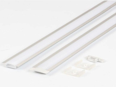 Профиль алюминиевый врезной 2207 с экраном, цвет алюминий, 3м, GS 116326