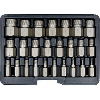 Набор головок-экстакторов для поврежденных внутренних болтов 3-23 мм 25 пр. Yato YT-06034