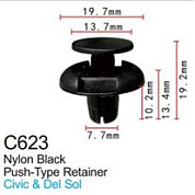 Клипса для крепления внутренней обшивки а/м Хонда пластиковая, 100 шт Forsage C0623(Honda)