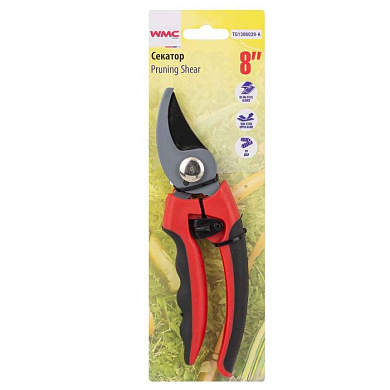 Секатор садовый с боковой фиксацией и прорезиненными рукоятками, L-200 мм, WMC TOOLS WMC-TG1306039-A