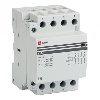 КМ 25А 4NО (3 мод,) 24В АС EKF PROxima km-3-25-40-24v