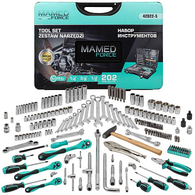 Набор инструментов 202 пр. 1/4''&3/8''&1/2'', 6-гр. MAMEDFORCE MF-42022-5