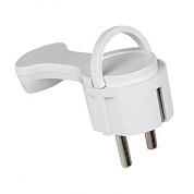 Вилка угловая плоская с/з белая "СТЕЛС" 16А 250В EKF PRO AVYF16-10-r