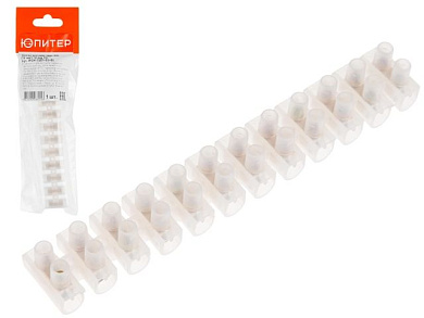 Зажим винтовой ЗВИ-30А, 16мм2 12 пар ПЭ, клеммная колодка, 16 мм2 Юпитер JPZ4-7207-03-01