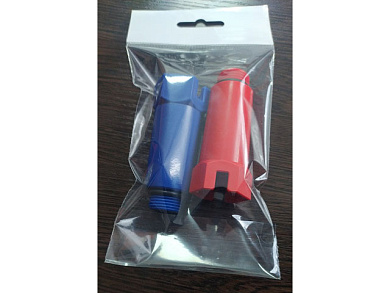 Заглушка монтажная 1/2 красная/синяя (в уп. 2 шт) ЮстаПласт