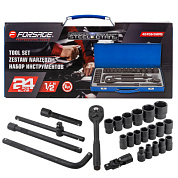 Набор инструментов 24 пр. 1/2'', 6-гр Forsage F-4245B-5MPB