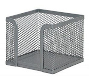 Бокс для бумаги для заметок, 95x80x95 мм, пустой, серебристый