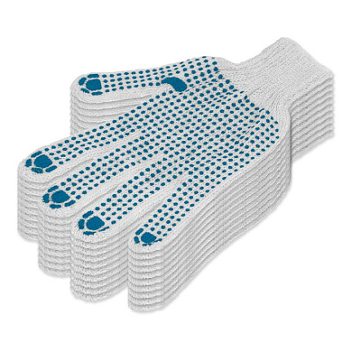 Перчатки х/б, ПВХ покрытие, ''Точка'', 5 пар в упаковке, 7 класс Россия 67718