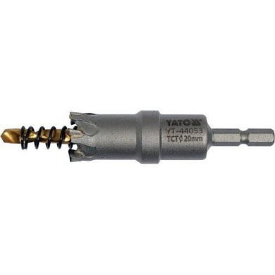 Сверло корончатое режущее по металлу TCT 20 мм 1/4" Yato YT-44053