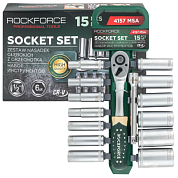 Набор глубоких головок 10-32 мм 1/2'' 6-гр 15 пр RockForce RF-4157 MSA