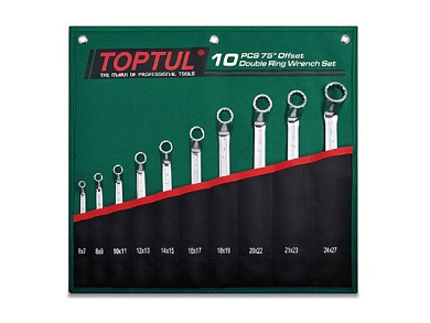 Набор накидных ключей отогнутых на 75° 6-27 мм 10 пр. Toptul GRAI1001