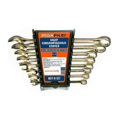 Набор комбинированных ключей 8-19 мм 8 пр PIT MXT-8-SET