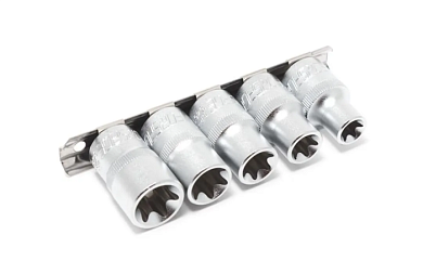 Набор головок Е-профиль E12-E20 1/2'' 5 пр на планке Forsage F-4053