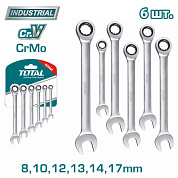 Набор трещоточных ключей 8-17 мм 6 пр TOTAL THT102RK566
