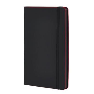 Блокнот "Black laser red", А5, 96 листов, черный, срез красный