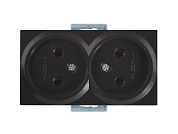 Розетка 2-ая, скрытая, б/з, черная, RITA, 16 A, 250 V, IP 20, Mutlusan 22002030284