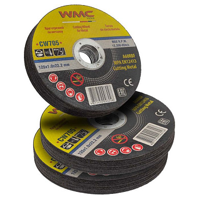 Круг отрезной 125x1.0x22.2 мм, 30 шт WMC TOOLS WMC-CW705(30 шт к-т)